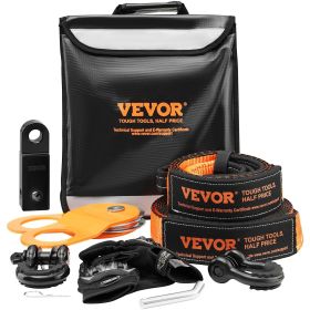 VEVOR Off-Road Recovery Kit, 3" x 30', Heavy Duty Winch Recovery Kit with 30000 lbs Tow Straps, 44092 lbs D-Ring Shackles, Shackle Receiver VEVOR Off-Road Recovery Kit, 3" x 30', Heavy Duty Winch Recovery Kit with 30000 lbs Tow Straps, 44092 lbs D-Ring Shackles, Shackle Receiver