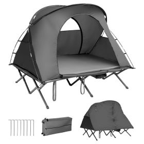 2-Person Outdoor Camping Tent with External Cover (Color: Gray) 2-Person Outdoor Camping Tent with External Cover (Color: Gray)